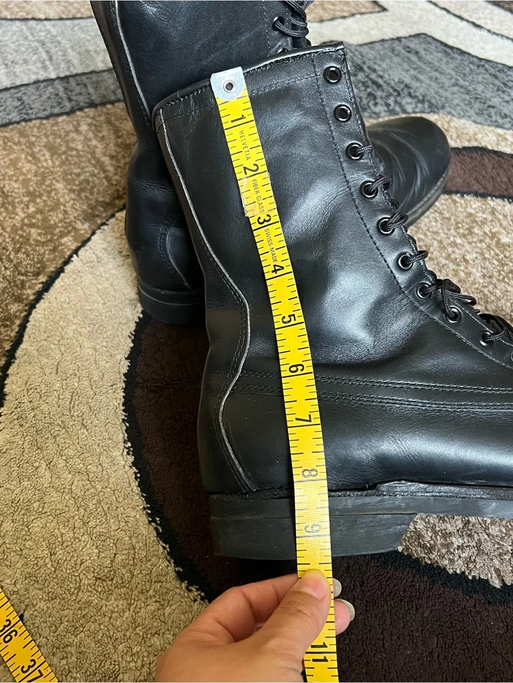 Addison Shoe Company vintage black leather military combat boots Size 10 E